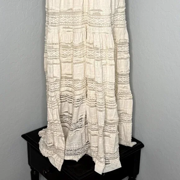 Torrid Ivory Lace High Neck Sleeveless Lined Tiered Dress Size 18 - Picture 11 of 13